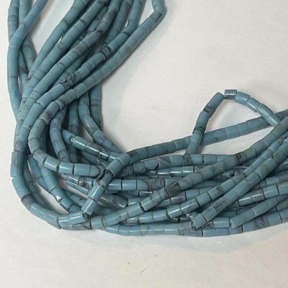 Blue Green Magnesite Turquoise Beads 13” Necklace - Picture 5 of 10